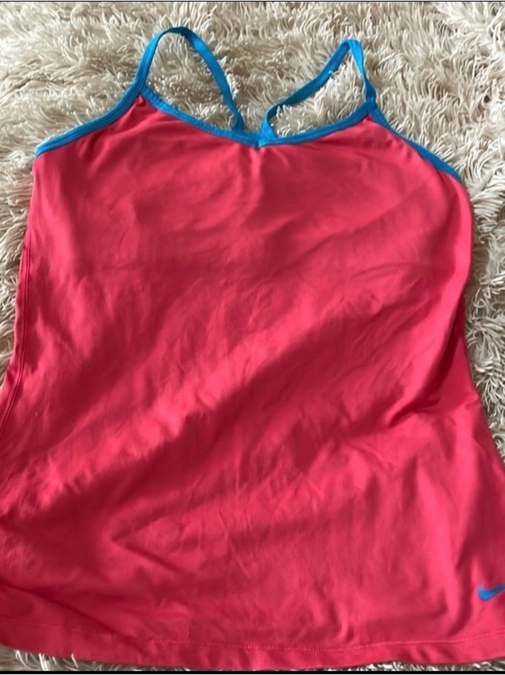 Nike Pink Tank Top with Blue Trim